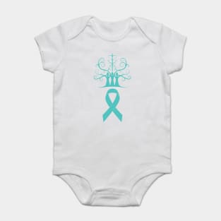 Ovarian Cancer Awareness Teal Ribbon Sisters Tree Of Life Baby Bodysuit